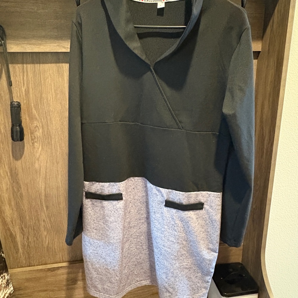 Elegant Black and Gray Women's Dress